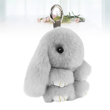 

Fashion Fur Lazy Play Rex Rabbits Plush Doll Key Cellphone Bag Car Hanging Pendant Ornament(Light Grey,18cm,Imitation Rabbit Fur