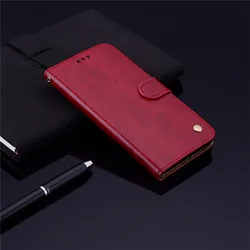 Leather Wallet Flip Case with Card Holder and Magnetic Closure for Redmi 9C (Red2)