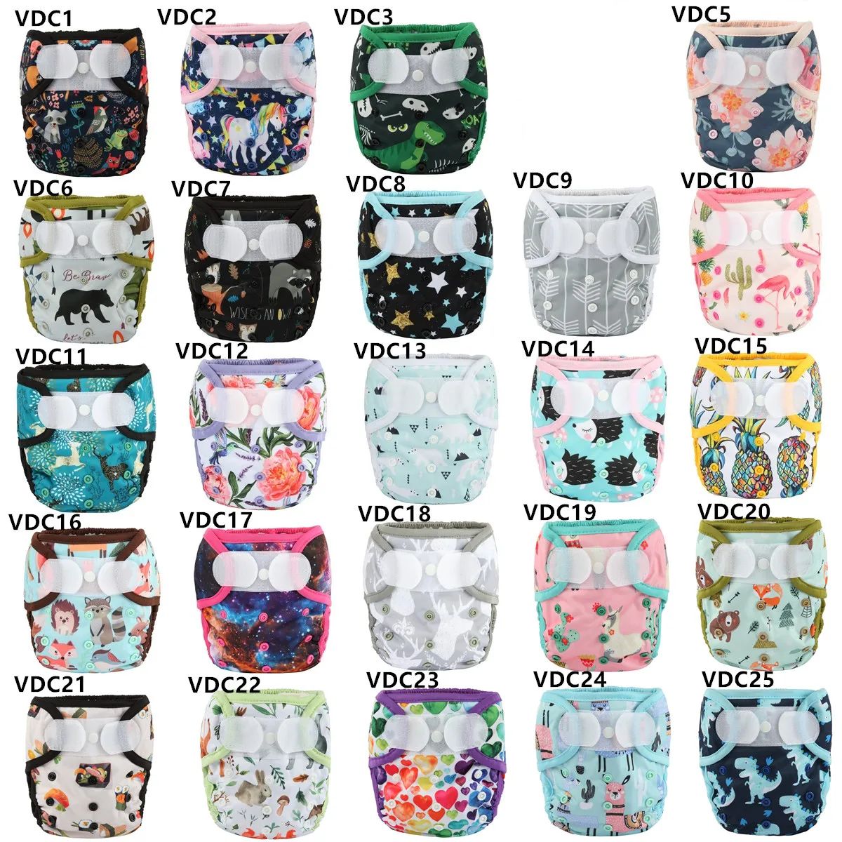 One Size Baby Cloth Diaper Cover Nappy Hook and Loop Double Gusset NO POCKET 3-15kg 1 OS cloth diapers waterproof diapers