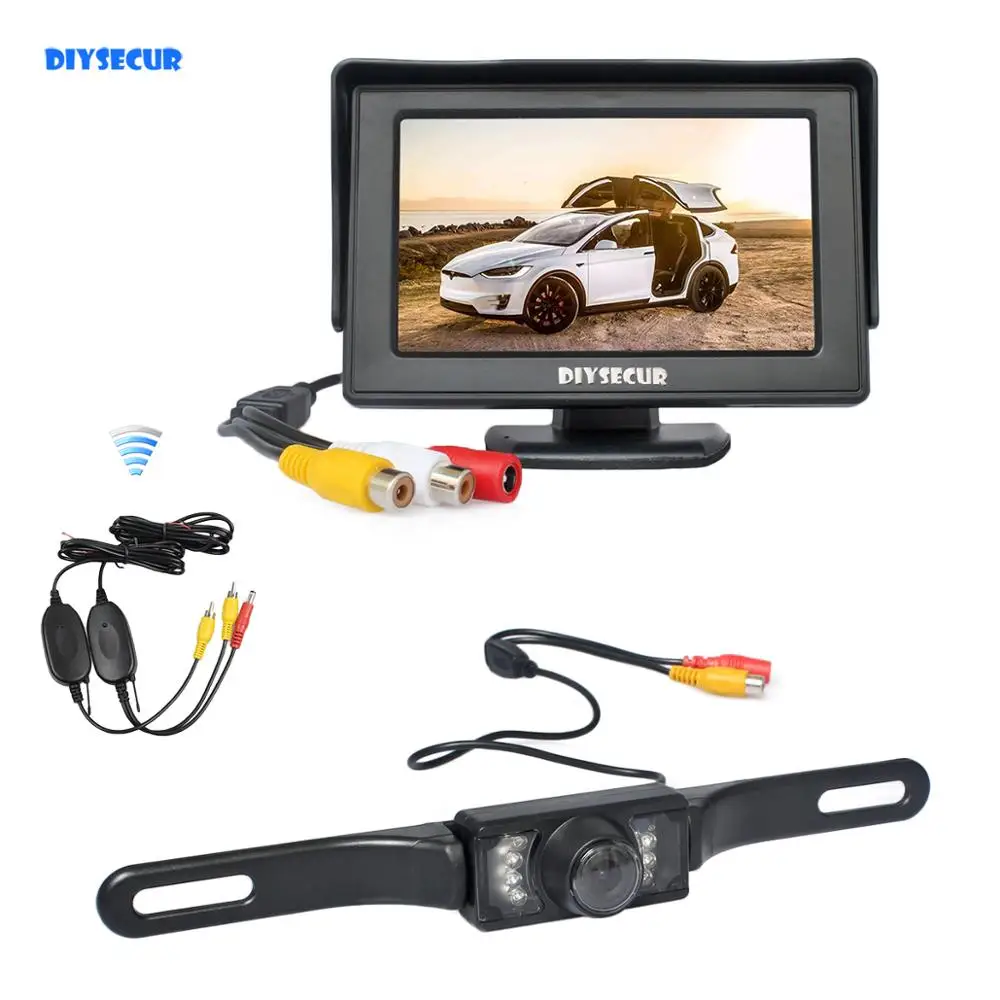 Цветной TFT ЖК монитор DIYSECUR 4 3 дюйма + ИК Ночное видение HD камера заднего вида для