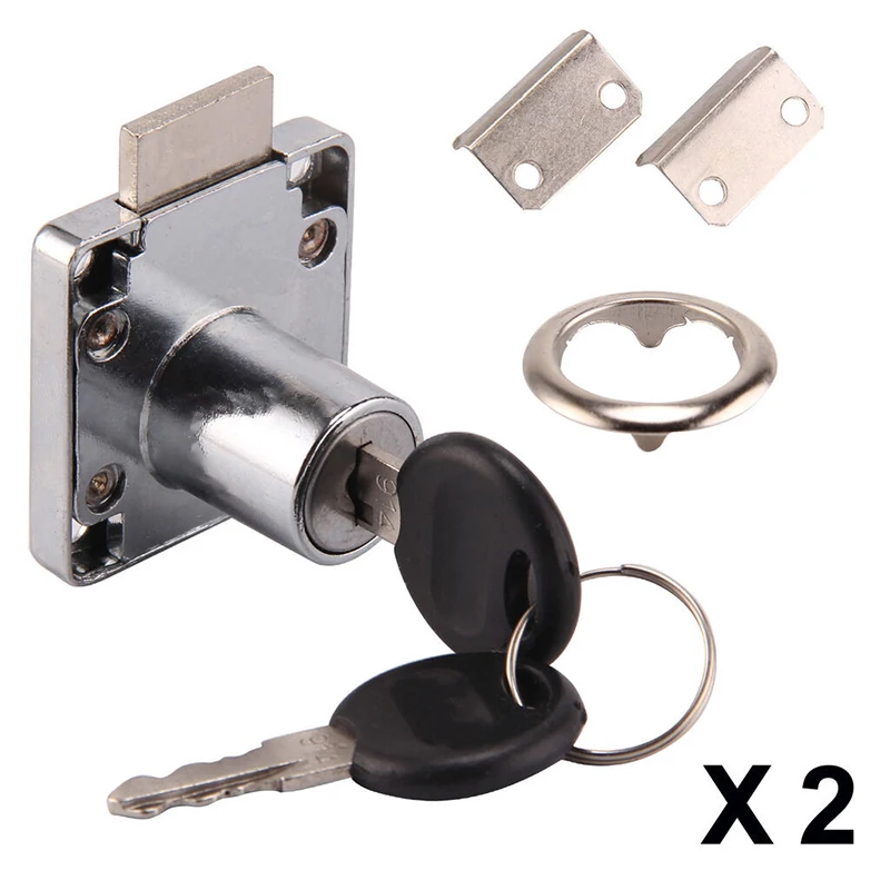 

2pcs/set Desk Drawer Lock with 2 Keys Wardrobe Locks Cabinet Letter Mailbox Locks Furniture Cam Locks