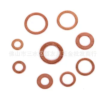 

200PCS Solid Copper Washer Sealing Ring Thin Sheet T3 Red copper washer 4.9s M5-M14 Fastener Hardware