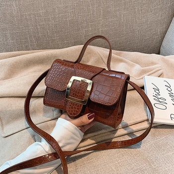 

Luxury Croco Handbag Designer 2019 New Stone Pattern Leather Shoulder Crossbody Bags for Women Small Alligator Clutch Female Sac