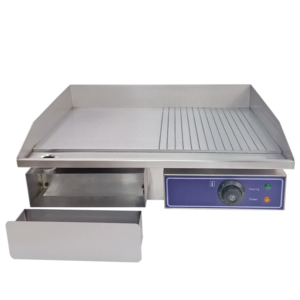 

Multi-functional griddle grill half of flat commercial use stainless steel griddle teppanyaki machine