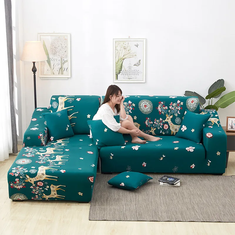 

Elastic Sofa Cover Cotton All-inclusive Couch Cover for Living Room 1/2/3/4 Seater living room Slipcover L Shape Corner Sofa