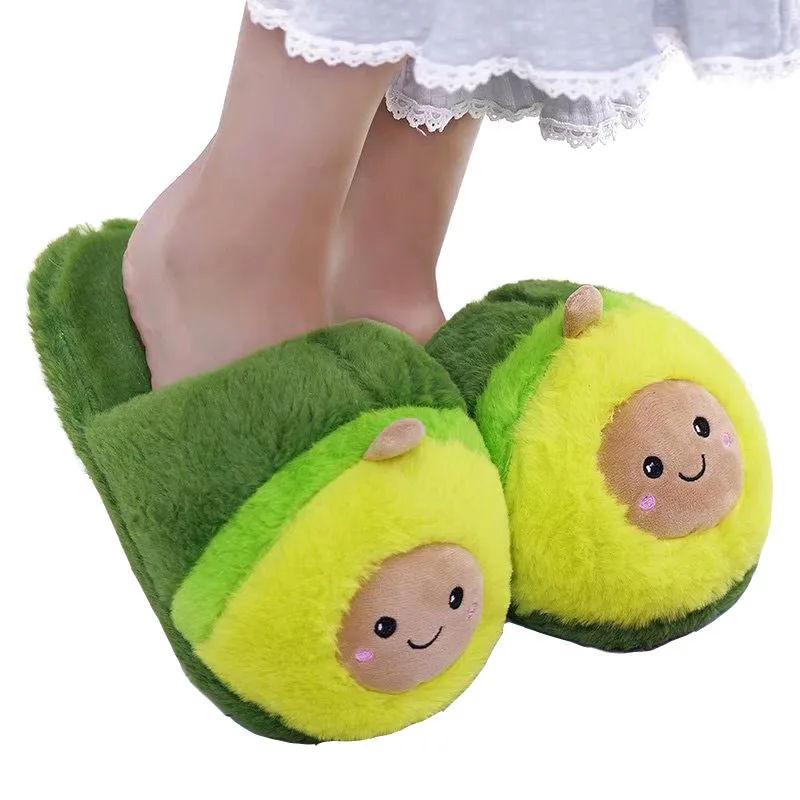 Милые женские шлепанцы Millffy тапочки с авокадо домашняя мягкая полосатые женская