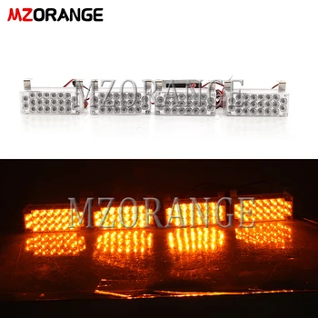 

4x22 Day Running light led Amber DC12V 44 LED Waterproof Car Lights Flashing Flash Strobe Grill Dash On Sale