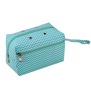 

Green Pattern Large Capacity Cotton Multifunctional Yarns Crochet Hooks Storage Bag Knitting Wool Crochet Pouch