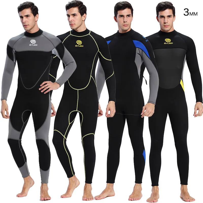 

New Wetsuit 3MM Neoprene Men Full Wetsuits Warm Winter Swimming Scuba Diving Suit Triathlon Wet Surfing Spearfishing Snorkeling