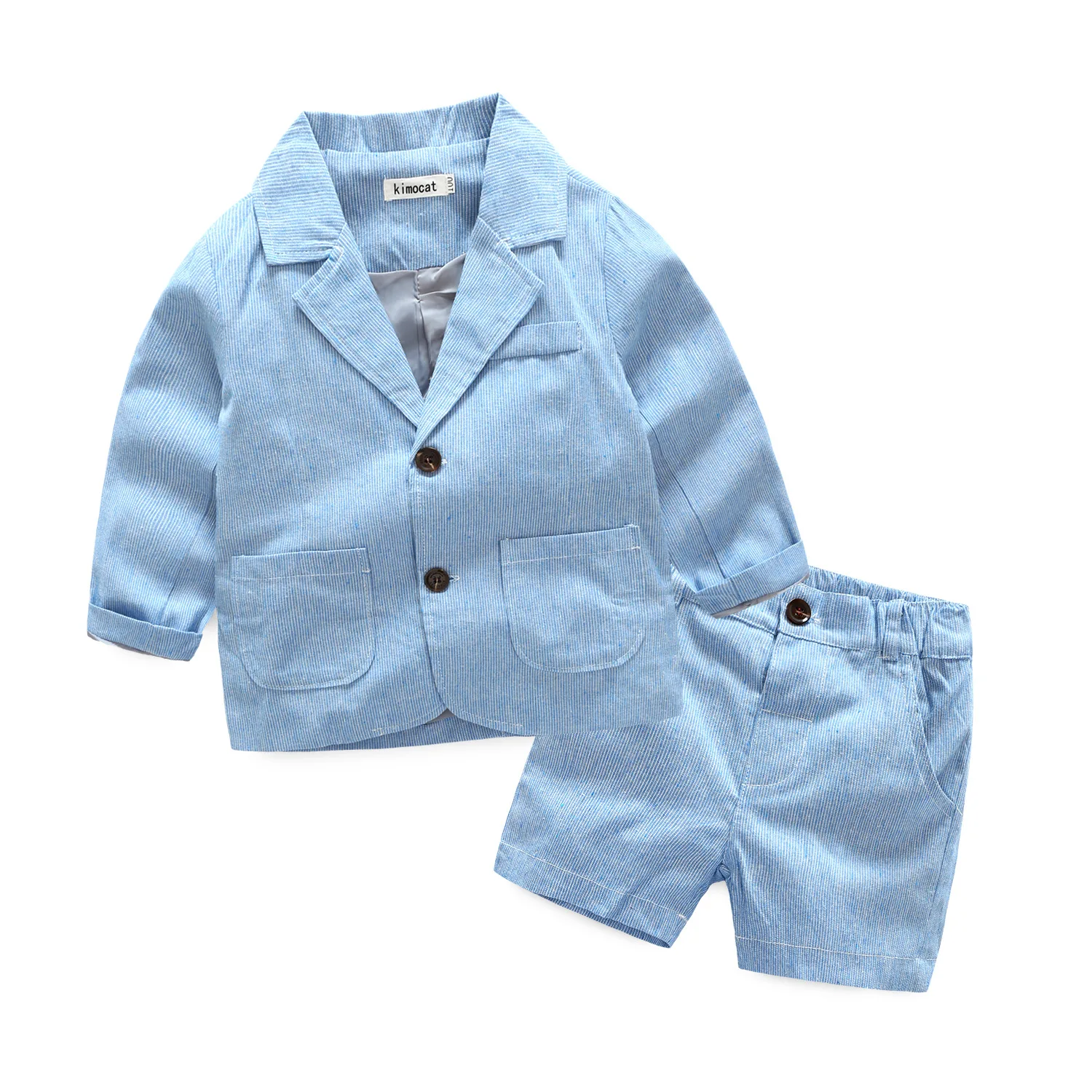 

Zerui Childrenswear 2019 Spring Children Clothes Small Suit Coat Vertical Striped Gentleman BOY'S Formal Dress Two-Piece Set