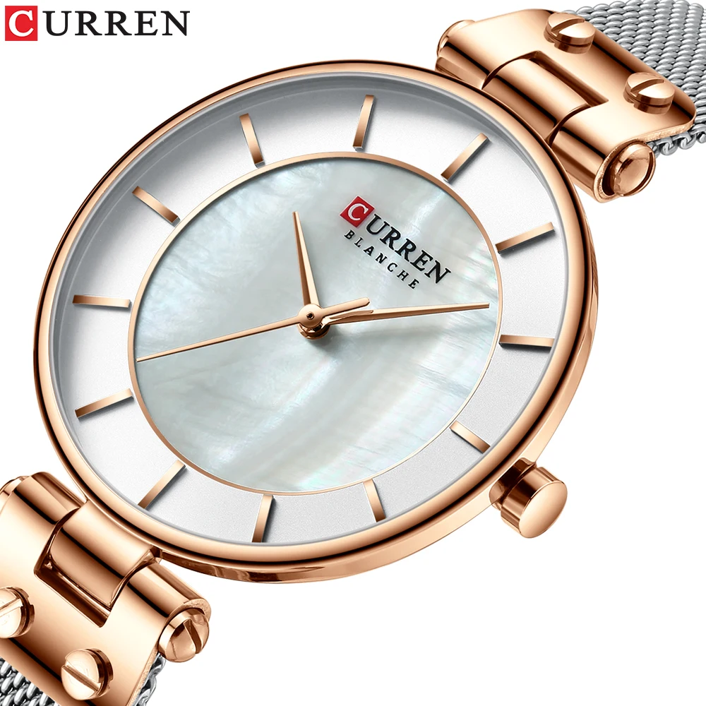

CURREN Woman Watch 2019 Silver Stainless Steel Sport Watch Montre Femme Marque De Luxe Wristwatch Hardlex Mirror Water Resistant