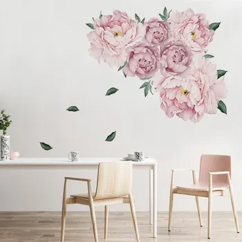 

Sweet pink peony flower Wall stickers for kids room living room furniture stickers home decor wall decal home decor