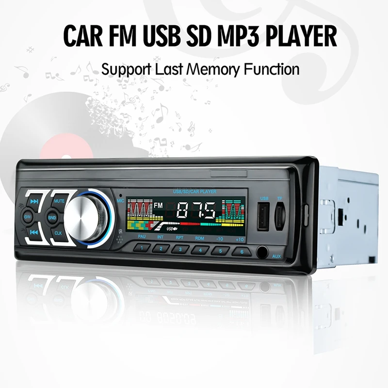 Car MP3 Player Car Radio 1 DIN USB Fast Charge Bluetooth Handsfree Digital Media Player 4X25W FM Radio Supports IOS and Android