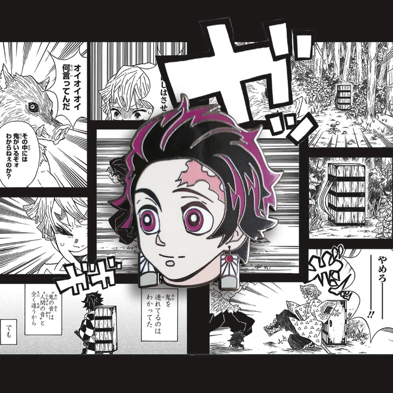 Kamado Tanjirou значок аниме демон Slayer: Kimetsu no Yaiba Кнопка брошь булавки медаль собирать