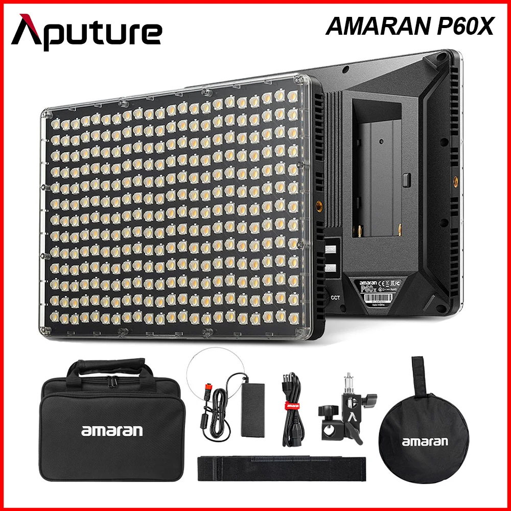 Aputure Amaran P60x Video Panel Light 60w 30k 6500k Cri95 Tlci96 5070lux 1m Oled Screen 4 Light Effects Sidus Link W Softbox Photographic Lighting Aliexpress