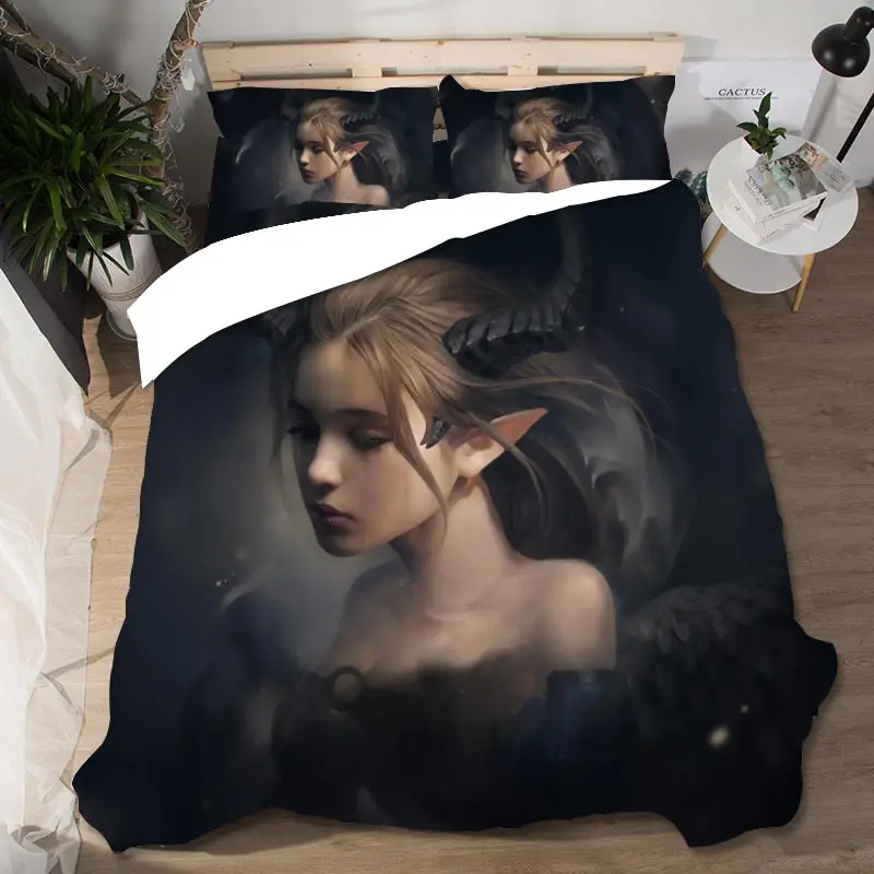 Комплект постельного белья из поплина Devil Kid Girl Kids постельное белье Lencol Cama Casal Housse