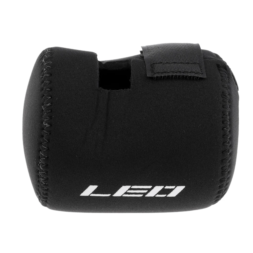 Fishing Drum Reel Cover Bag Neoprene Pouch Casting Drum Reel Bag Loop Fasteners Reel Cover Black