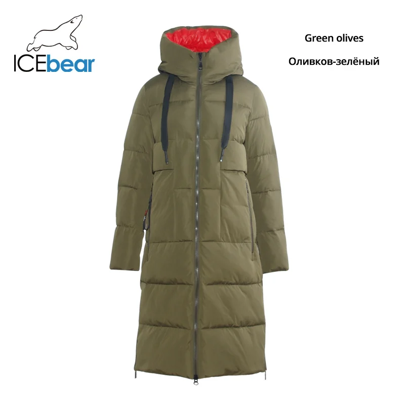 ICEbear Новая зимняя Женская куртка высокое качество длинное женское пальто с капюшоном женские парки стильная женская брендовая одежда GWD19507I - Цвет: G810