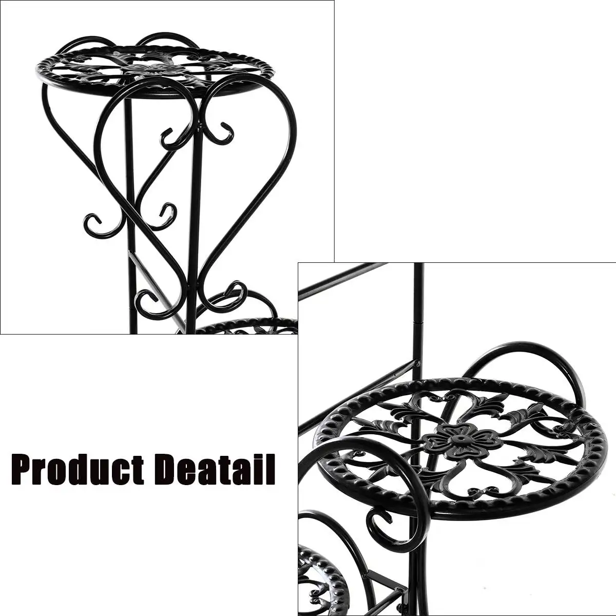 

Hot 4 Tier Metal Plant Stand Flower Rack Pot Storage Rack Display Shelf Holder Home Indoor Outdoors Decor Garden Balcony 50X26X8