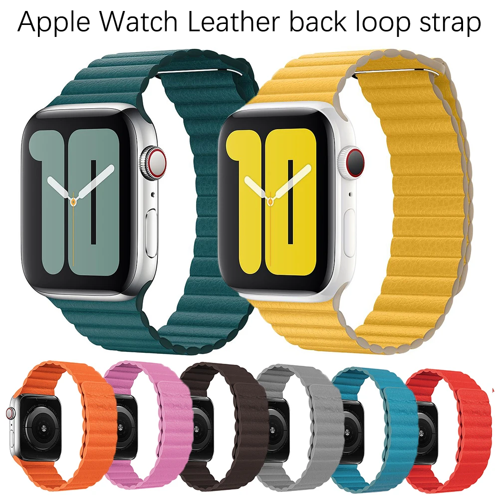 Кожаный ремешок для Apple Watch серии 5/4 42 44 мм официальные магнитные кожаные ремни iwatch