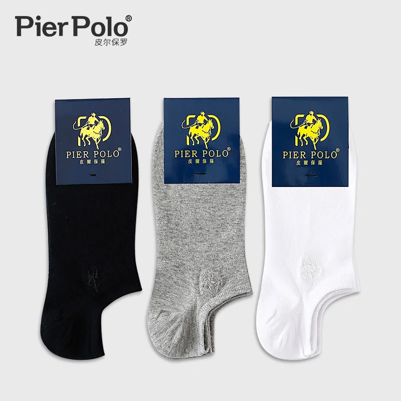 10 пар/лот Pier Polo повседневные невидимые мужские носки летние мужские однотонные хлопковые носки лодка для мужчин платье meias EU Размер 38-43