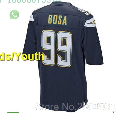 for kids youth Лос-Анжелес А+++ качество Детская Молодежная Мелвин Гордон 28 Joey Bosa 99 Philip Rocks 17 Junior Seau 55 Keenan Allen 13 jersey - Цвет: for kids youth