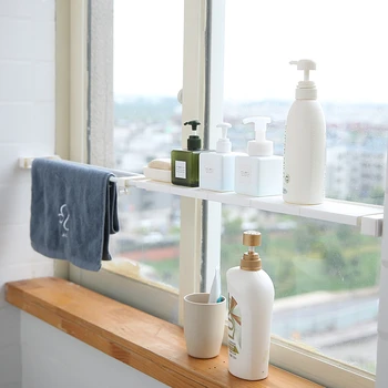 

23-30cm 38-55cm 50-80cm Expandable Sill Organizer Storage Shelf Kitchen Cabinet Sink Decorative Bathroom Accessories Holder
