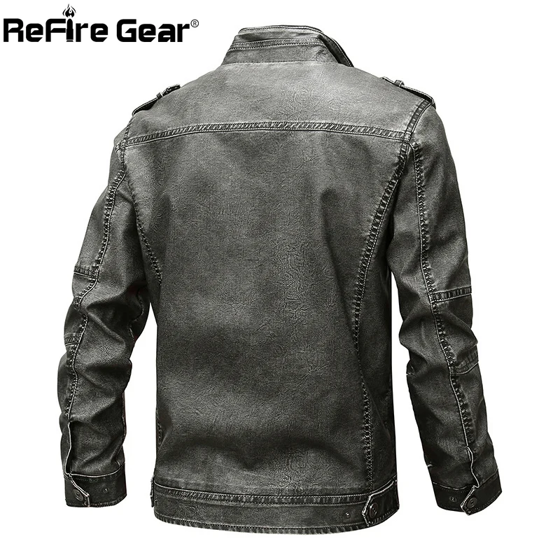 ReFire Gear куртка бомбер из искусственной кожи тактические куртки для мужчин зимние