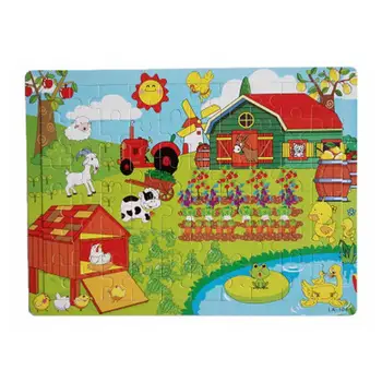 

Children Early Education Puzzle Wooden Creative > 3 Years Old Cartoon Flat Puzzle Multicolor Toy