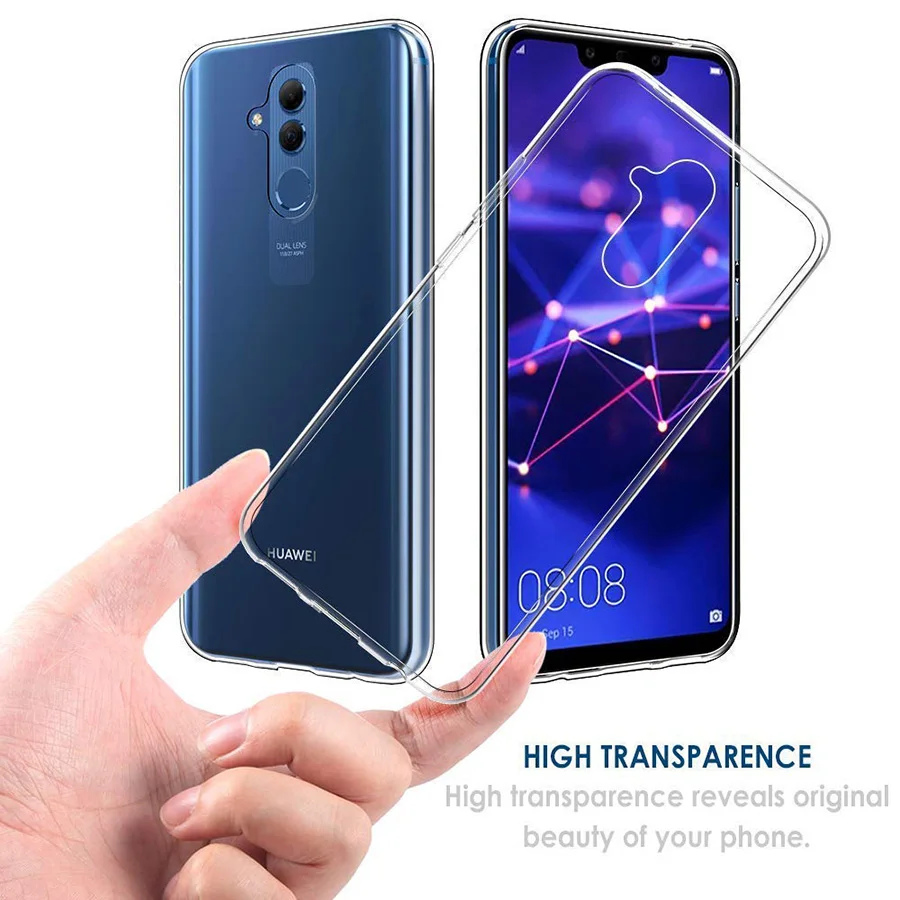 TPU чехол для huawei P20 mate 20 Lite Pro прозрачная задняя крышка телефона Honor 8X Note 10 Nova 3 3i