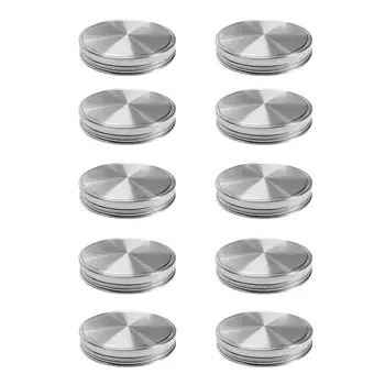 

10PCS Canning Jar Lids 304 Stainless Steel Mason Jar Sealing Lid Leak-proof Silicone Sealing Canning Covers 70mm 86mm