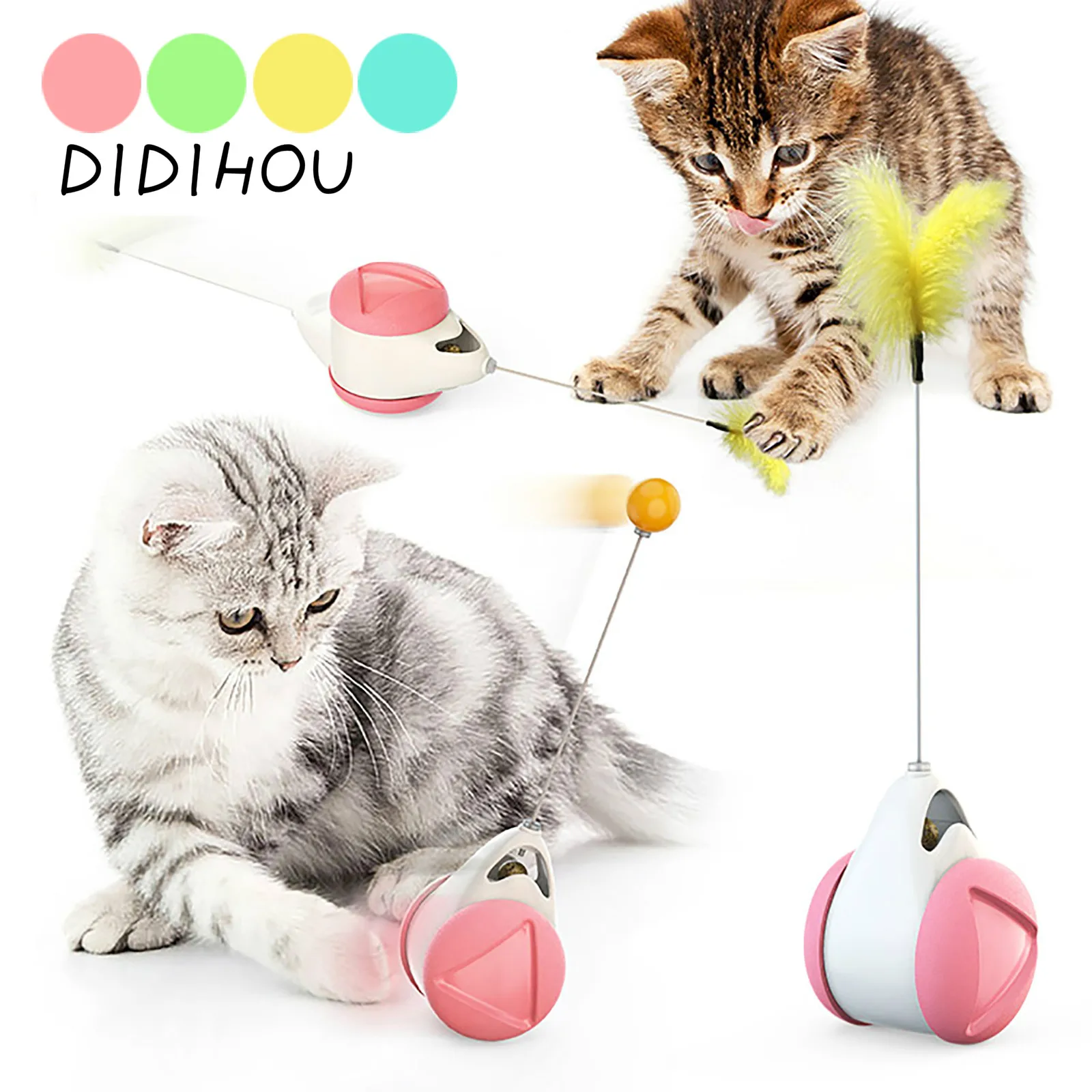 

Smart Cat Toy with Wheels Automatic No need recharge cat toys interactive Lrregular Rotating Mode Funny not boring cat supplies