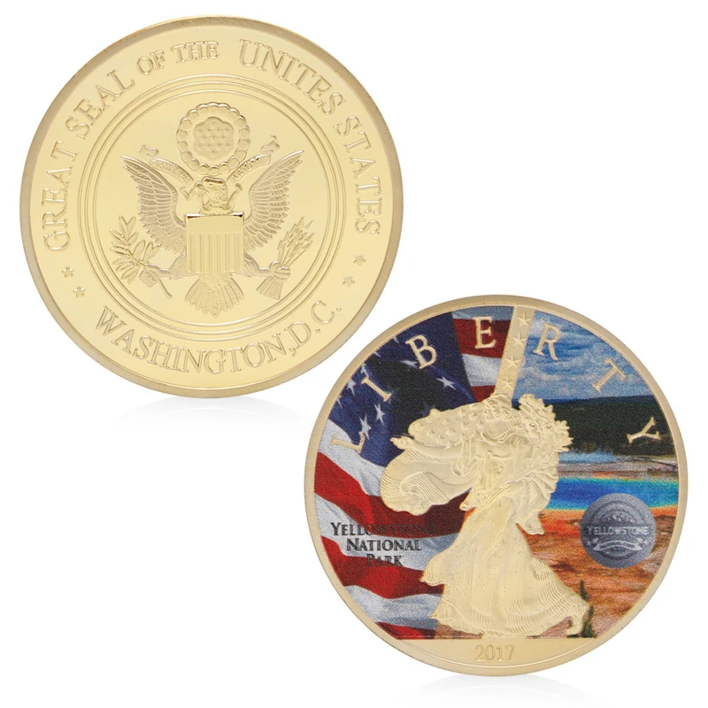 40242-GD-40x3mm Армии США стоимость статуя памятные монеты Сувенир Коллекционные монеты коллекция копия монеты - Цвет: 40242-GD-40x3mm