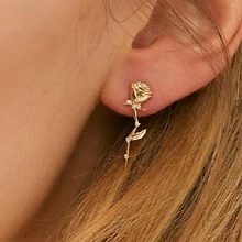 Rhinstone резные женские серьги с золотым розовым цветком горячие модные темпераментные серьги для девочек aretes de mujer ET1277