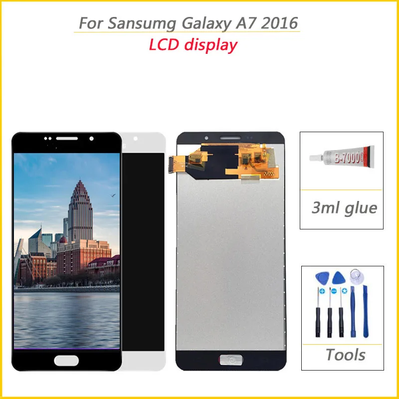 ЖК-дисплей для Samsung Galaxy A7 2016 A710 A710F A710M AMOLED с сенсорным экраном и дигитайзером в
