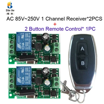 

433MHz Universal Wireless Remote Control Switch AC 110V 220V 1CH Relay Receiver Module RF Light Gate Garage Remote Control