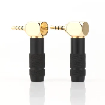 

4pcs hifi audio 3.5mm Black L Shape 90 Degree Jack Audio Connector male adapter For DIY headphone cable Solder 4 pole