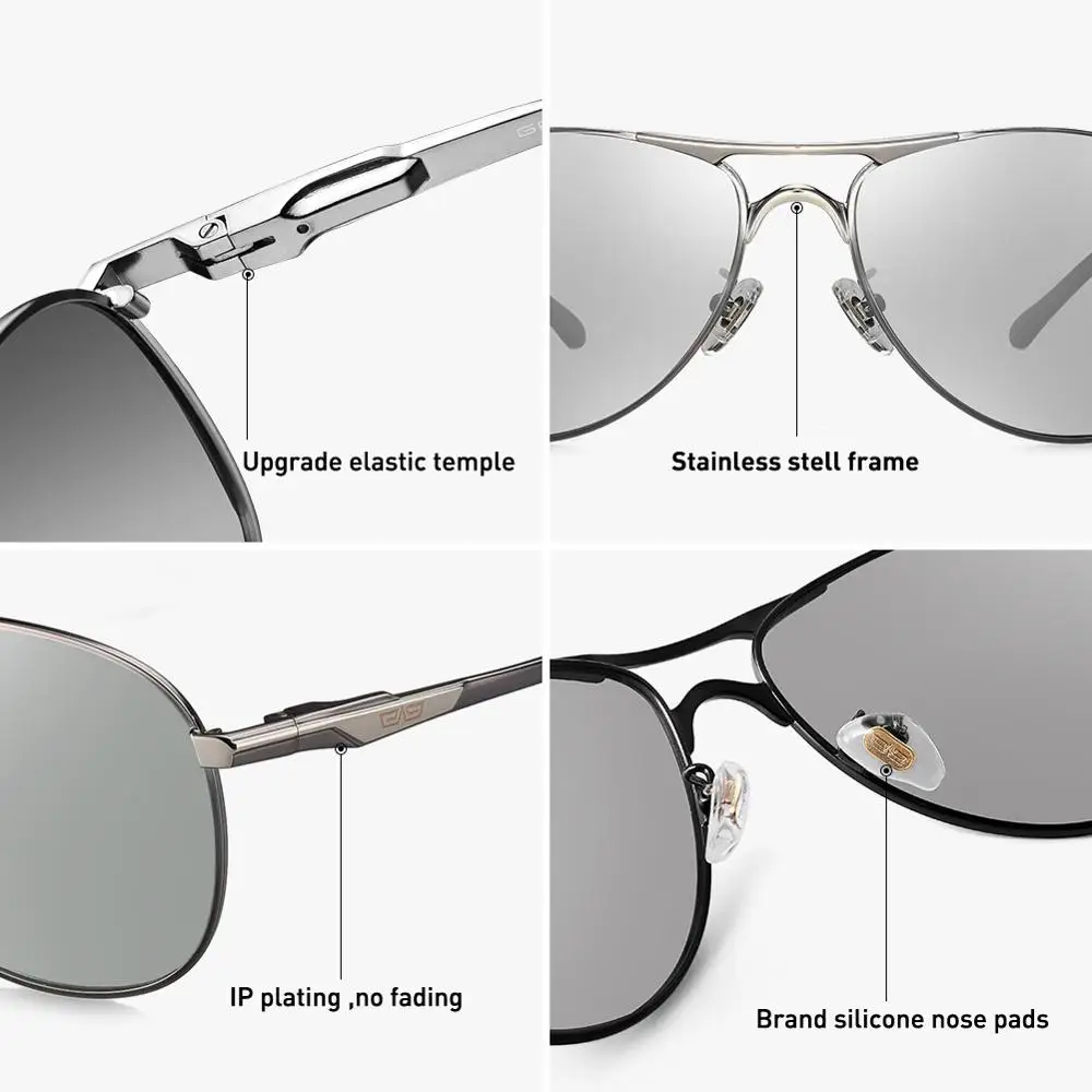 Ceny CAPONI męskie okulary fotochromowe przezroczyste klosze okulary Vintage Avation polaryzacyjne okulary przeciwsłoneczne dla kobiet UV400 BS8722