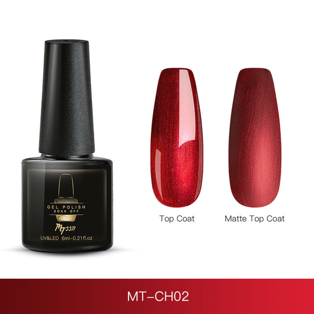 6ml Mirror Red Yellow Gel Nail Polish Mirror Metal Color Soak Off UV Gel Varnish Matte Top Coat Needed Nail Art Lacuqe