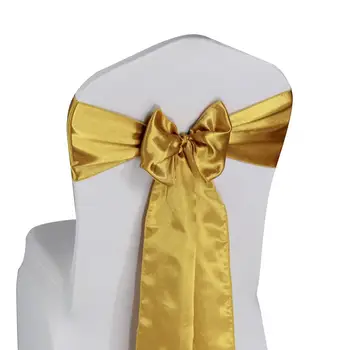 

NO.11 Colors 100PCS 17cm×275cm Satin Chair Bow Sash Wedding Reception Banquet Decoration