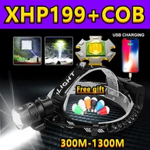 

Most XHP199 Powerful COB Headlamp Rechargeable Head Flashlights High Power XHP160 Led Head lamp 18650 Camping Head Lantern Torch