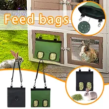 Lapin Hamster Cages Lapin quatre trous sac d'alimentation sac de chaume pour animaux de compagnie sac d'alimentation