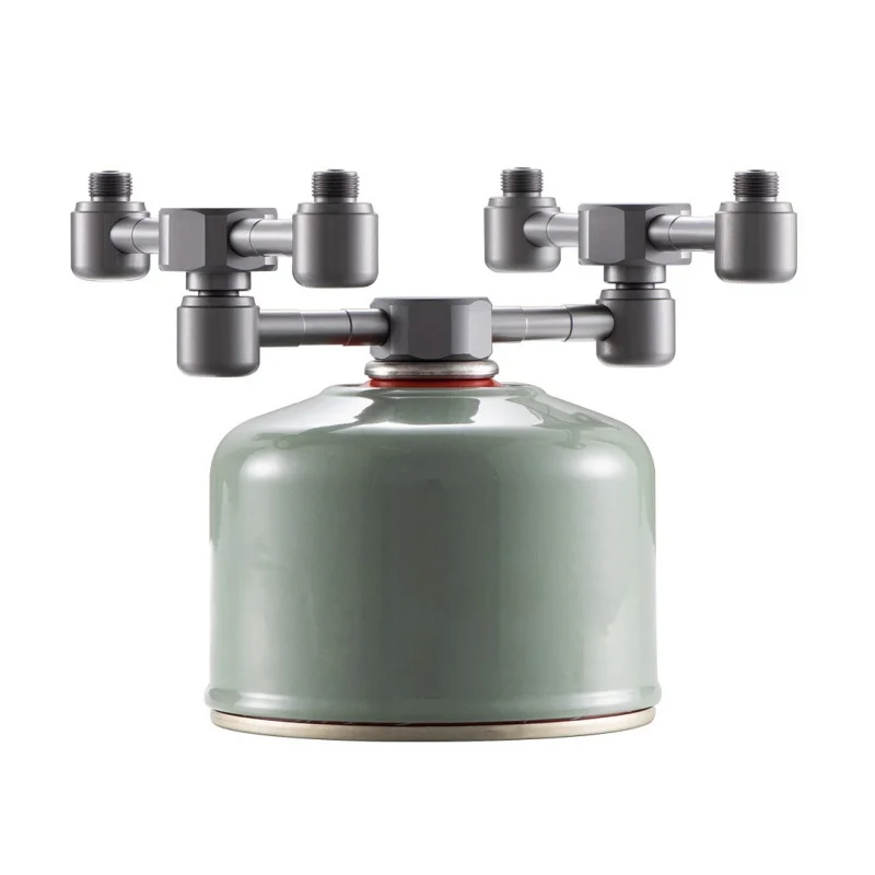 

Outdoor Camping Stove Adapter Propane Tanks Adapter With 2 Conversion Head Camp Furnace Converter Connector