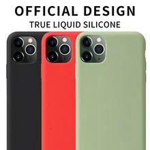 Para IPhone 11 Pro Max funda de silicona Original Color caramelo Slim Delgada funda trasera suave TPU para IPhone X de Apple XS Max XR 7 8 6S Plus(China)