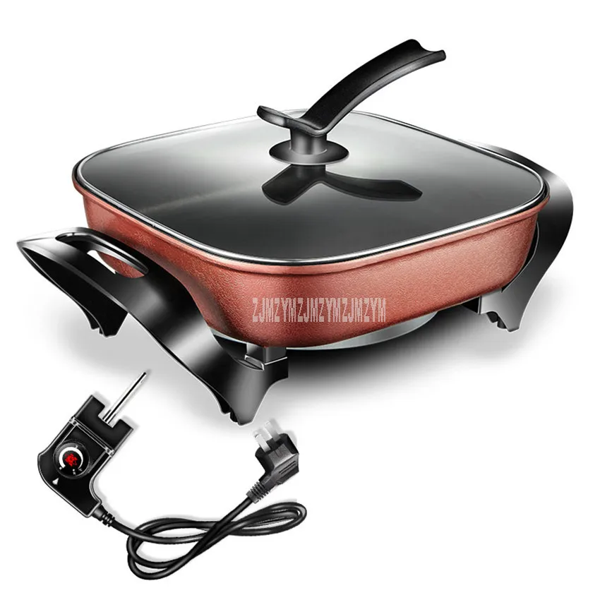 5L 1450W многофункциональная электрическая жароварка, антипригарное покрытие, сковорода, контроль температуры, жарка, горячий горшок, мульти плита