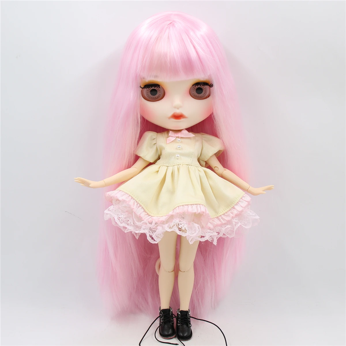 Ледяная фабрика blyth кукла 1/6 игрушка шарнир тело bjd белая кожа матовое лицо прямые розовые волосы 30 см