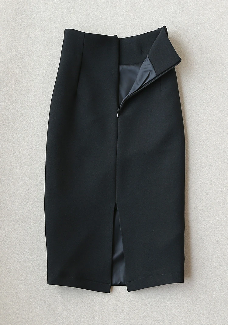 Офисный Женский комплект с юбкой из двух частей, высокое качество, осень и зима, Модный черный женский маленький костюм, куртка, Повседневная тонкая юбка
