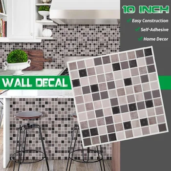

10 PCS/Set Self-Adhesive 3D Brick Wall Stickers Multicolor Small Grid Tile Wall Decal Sticker Pattern DIY Kitchen Bathroom Home