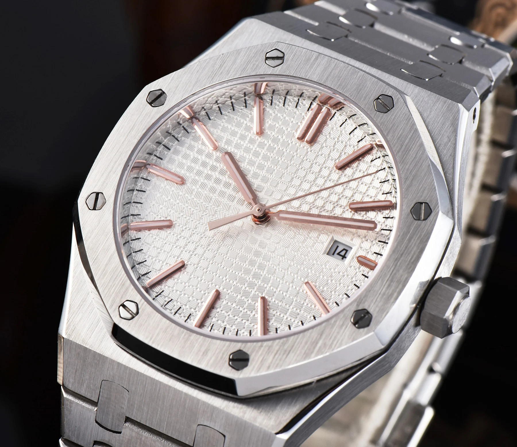 

Automatic watch 41mm wire drawing machine steel case bracelet Japan miyota mechanical sapphire folding buckle P1