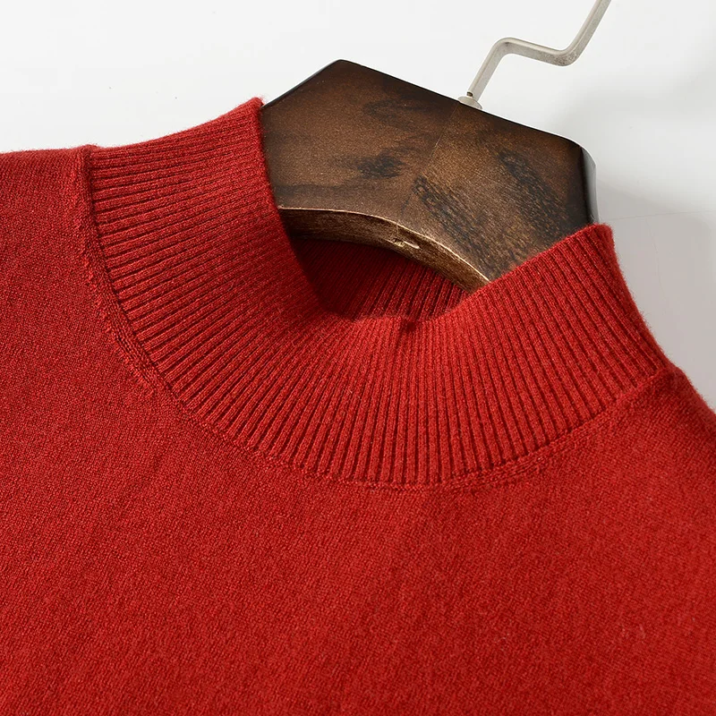 Autumn Men's Light Weight Merino Wool Mock Turtleneck Sweater Undershirt Short Sleeve T-Shirt